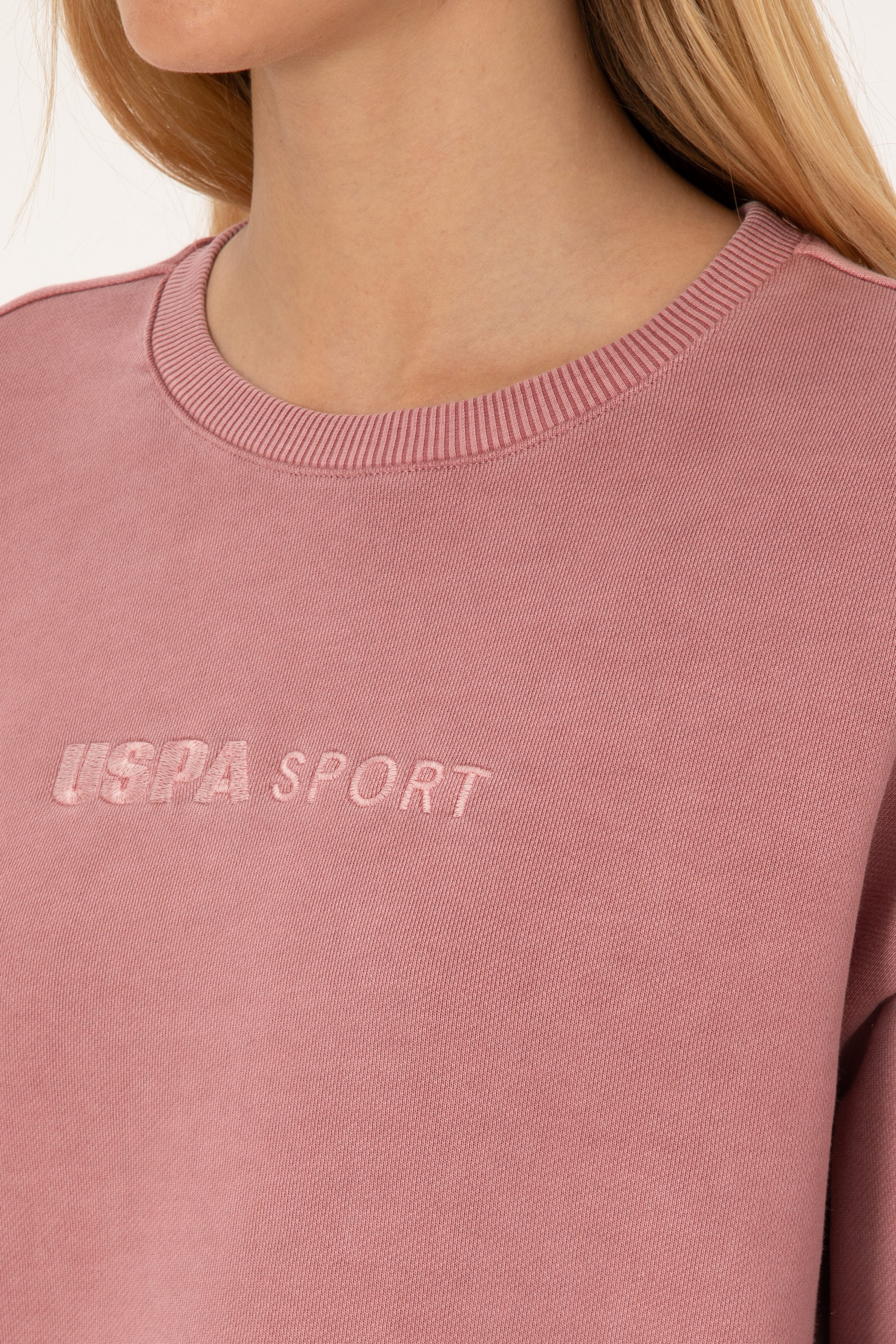 Kadın Gül Kurusu Bisiklet Yaka Sweatshirt - Image 7