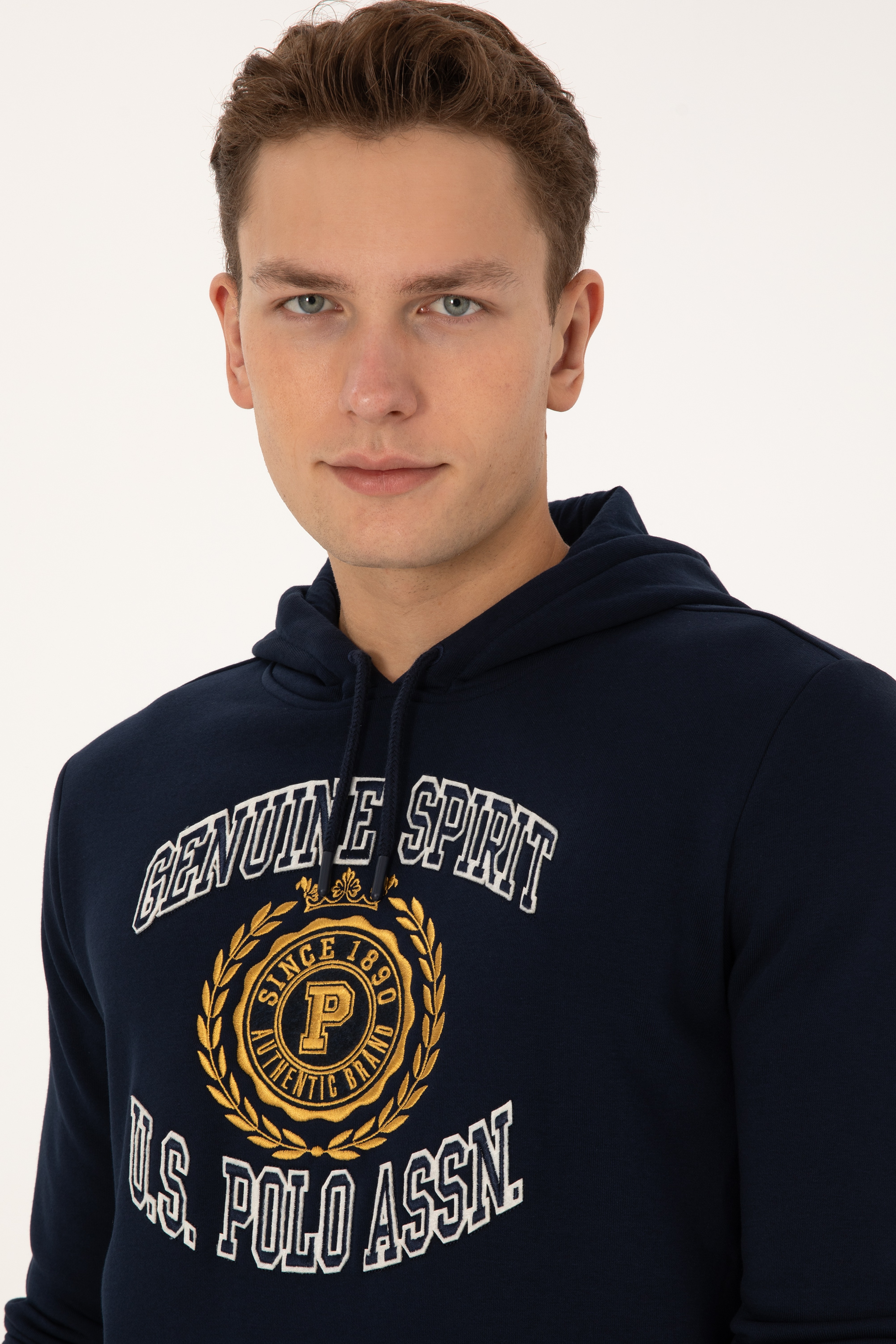 Erkek Regular Fit Kapüşonlu Şardonlu Lacivert Sweatshirt - Image 2
