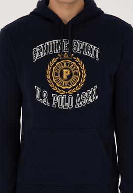 Erkek Regular Fit Kapüşonlu Şardonlu Lacivert Sweatshirt - 50308999031