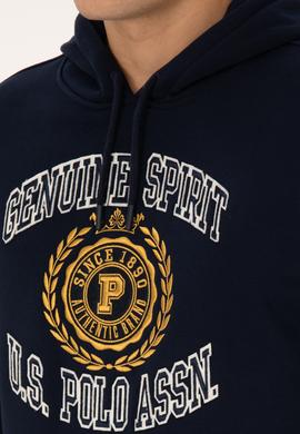 Erkek Regular Fit Kapüşonlu Şardonlu Lacivert Sweatshirt - 50308999031