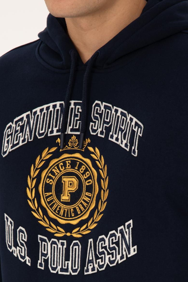 Erkek Regular Fit Kapüşonlu Şardonlu Lacivert Sweatshirt - 50308999031