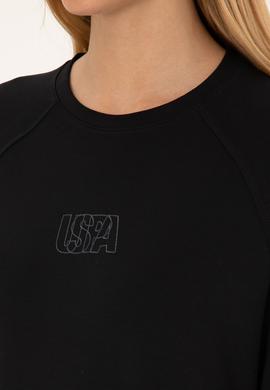 Kadın Siyah Uzun Bisiklet Yaka Sweatshirt - 50315623029