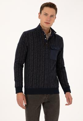 Erkek Regular Fit Bisiklet Yaka Lacivert Sweatshirt - 50310259017