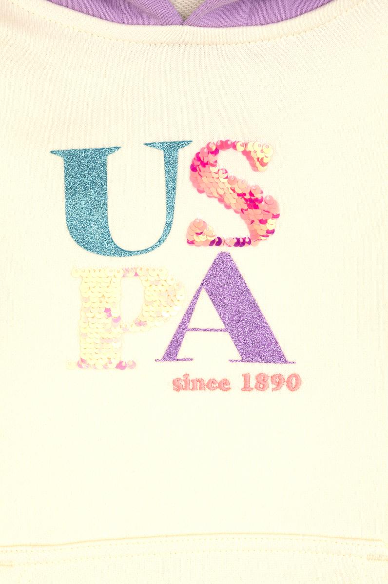 Kız Çocuk Krem Kapüşonlu Sweatshirt