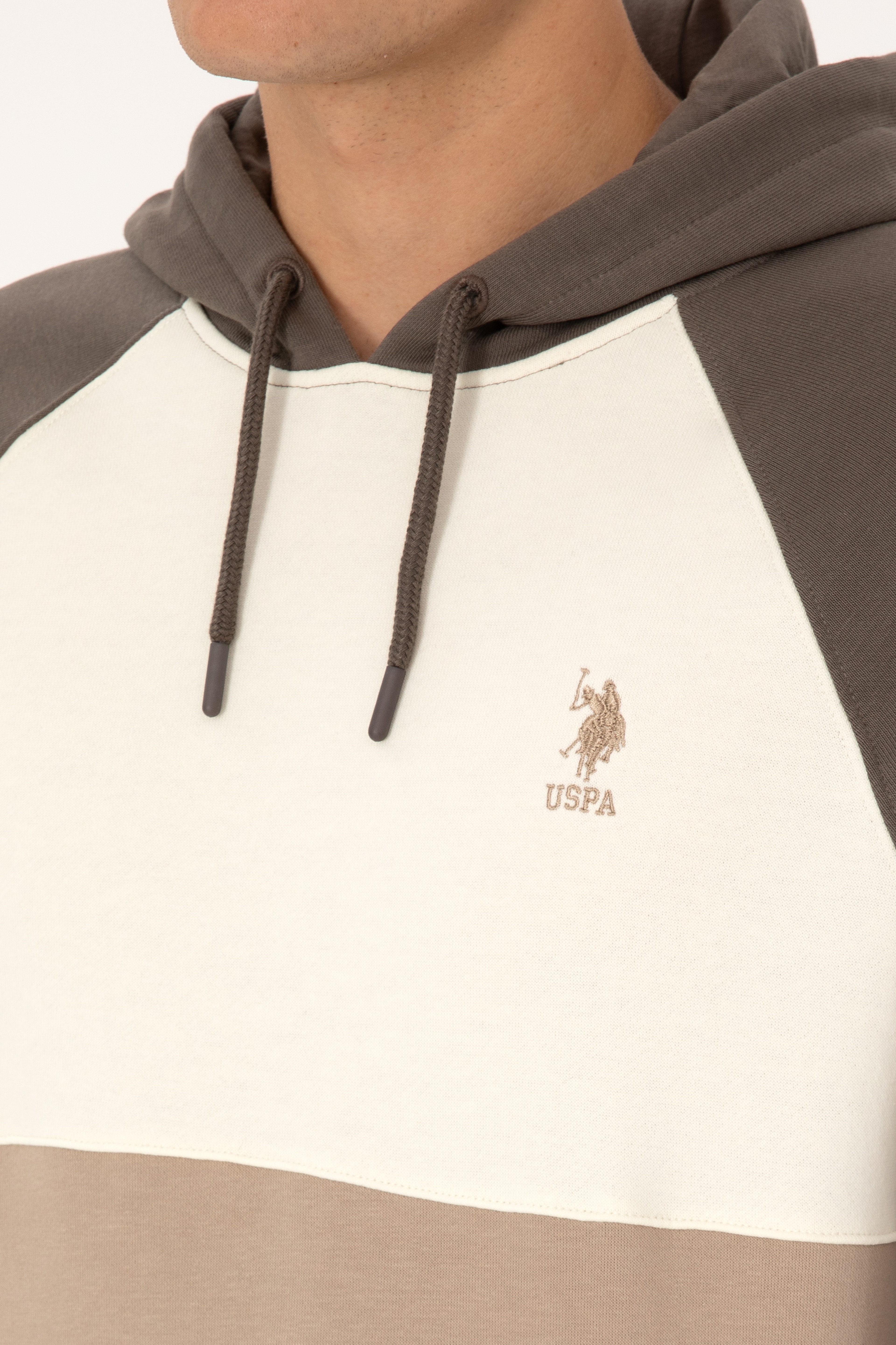 Erkek Regular Fit Kapüşonlu Vizon Sweatshirt
