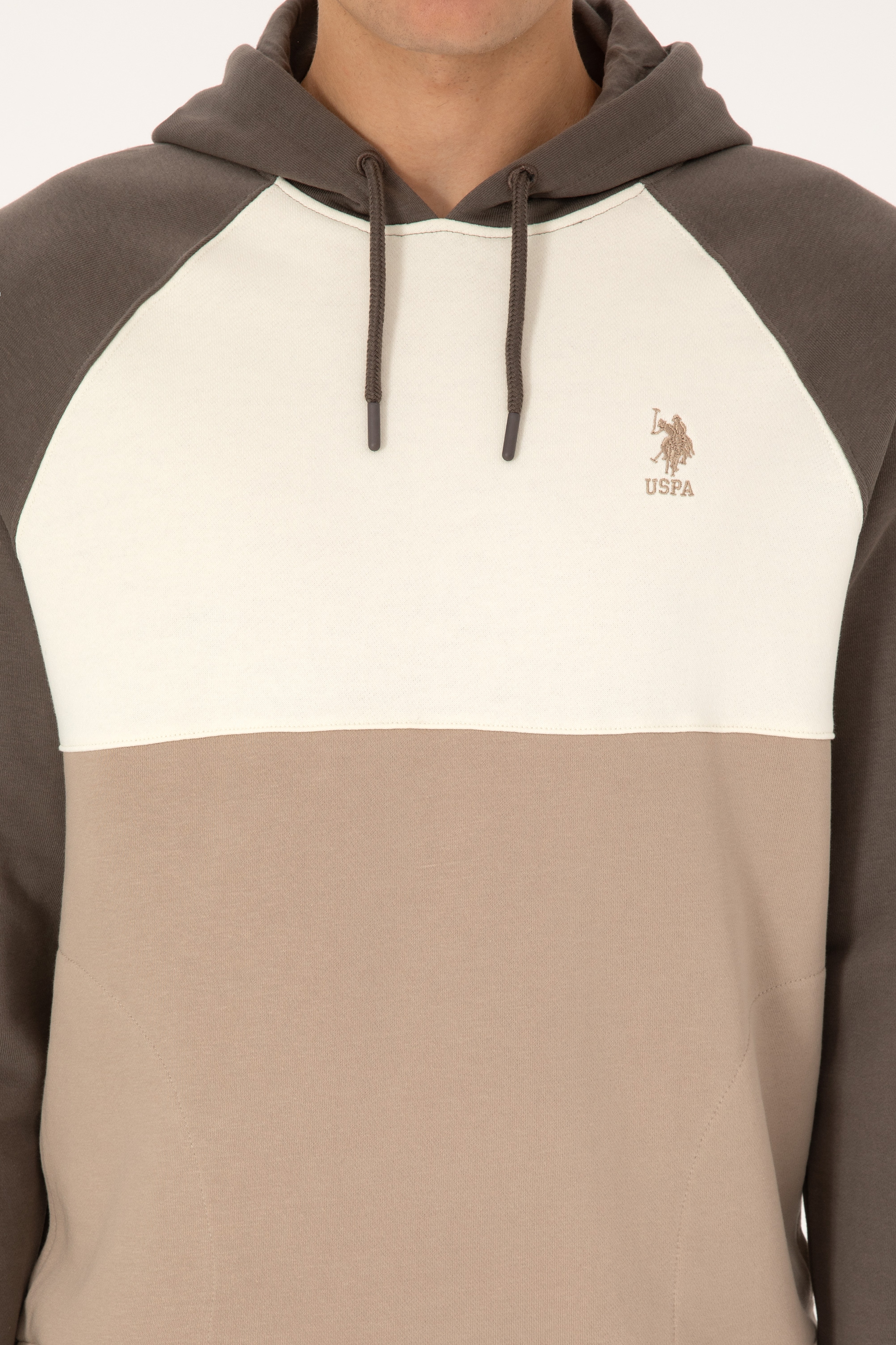 Erkek Regular Fit Kapüşonlu Vizon Sweatshirt - Image 6