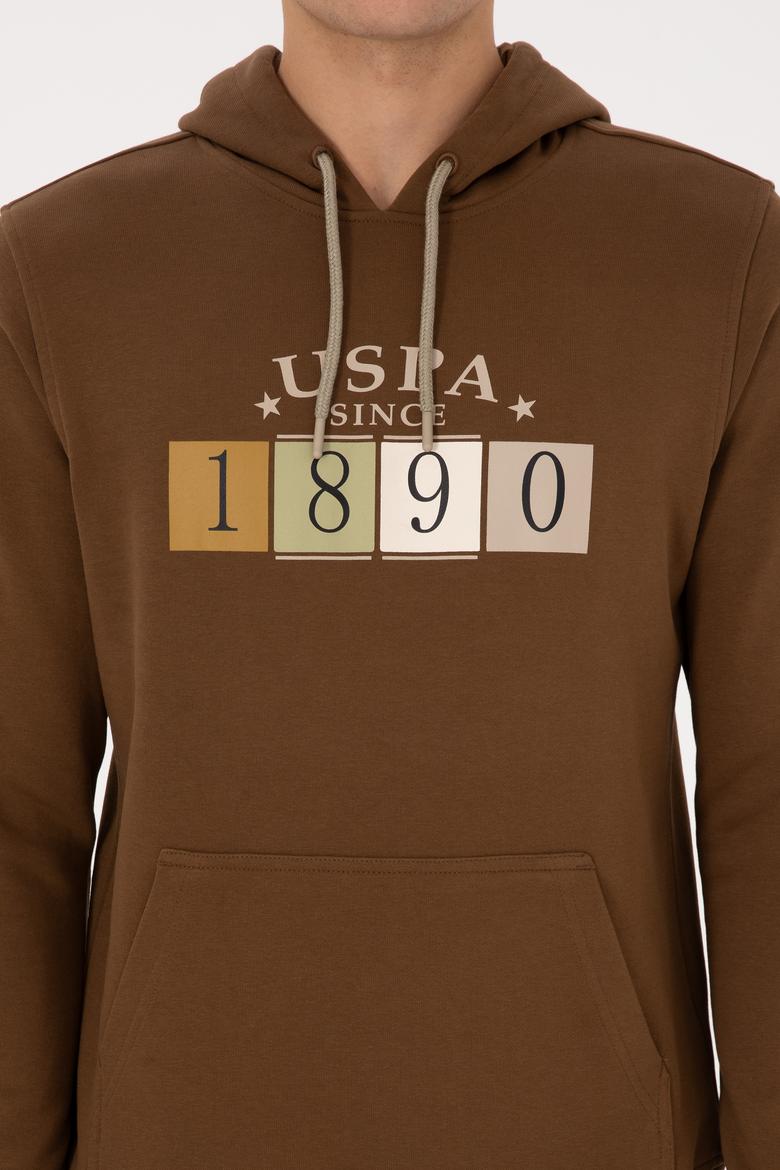 Erkek Regular Fit Kapüşonlu Haki Sweatshirt - 50316364038