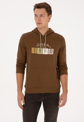 Erkek Regular Fit Kapüşonlu Haki Sweatshirt - 50316364038