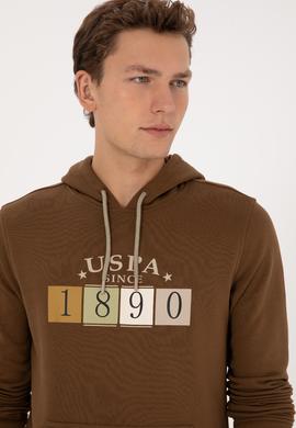 Erkek Regular Fit Kapüşonlu Haki Sweatshirt - 50316364038