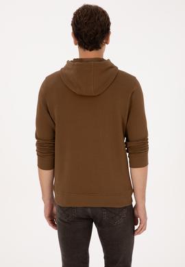 Erkek Regular Fit Kapüşonlu Haki Sweatshirt - 50316364038