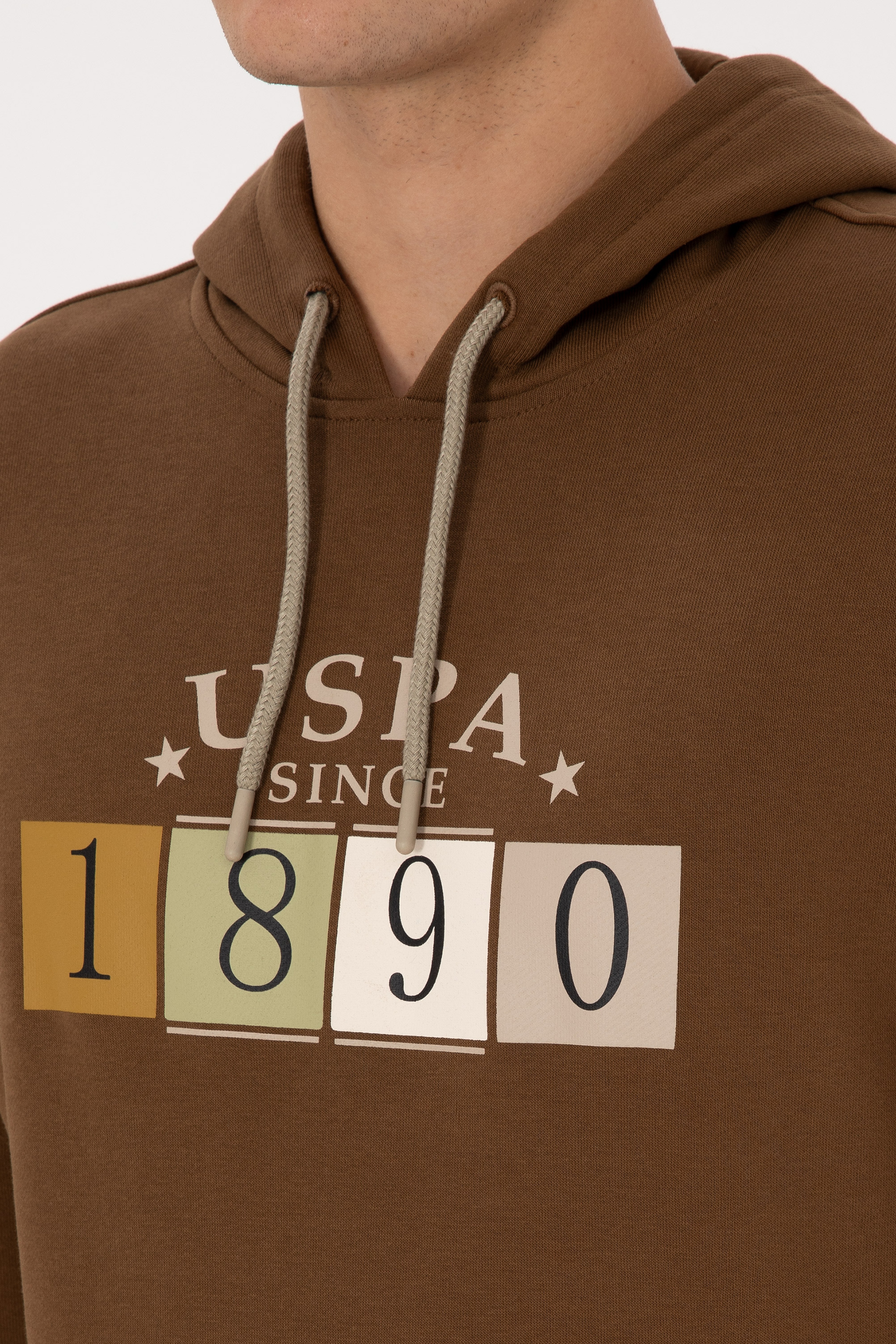 Erkek Regular Fit Kapüşonlu Haki Sweatshirt
