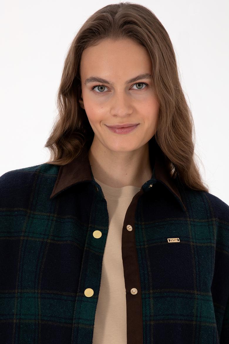 Kadın Koyu Yeşil Uzun Kollu Gömlek - 50317225006