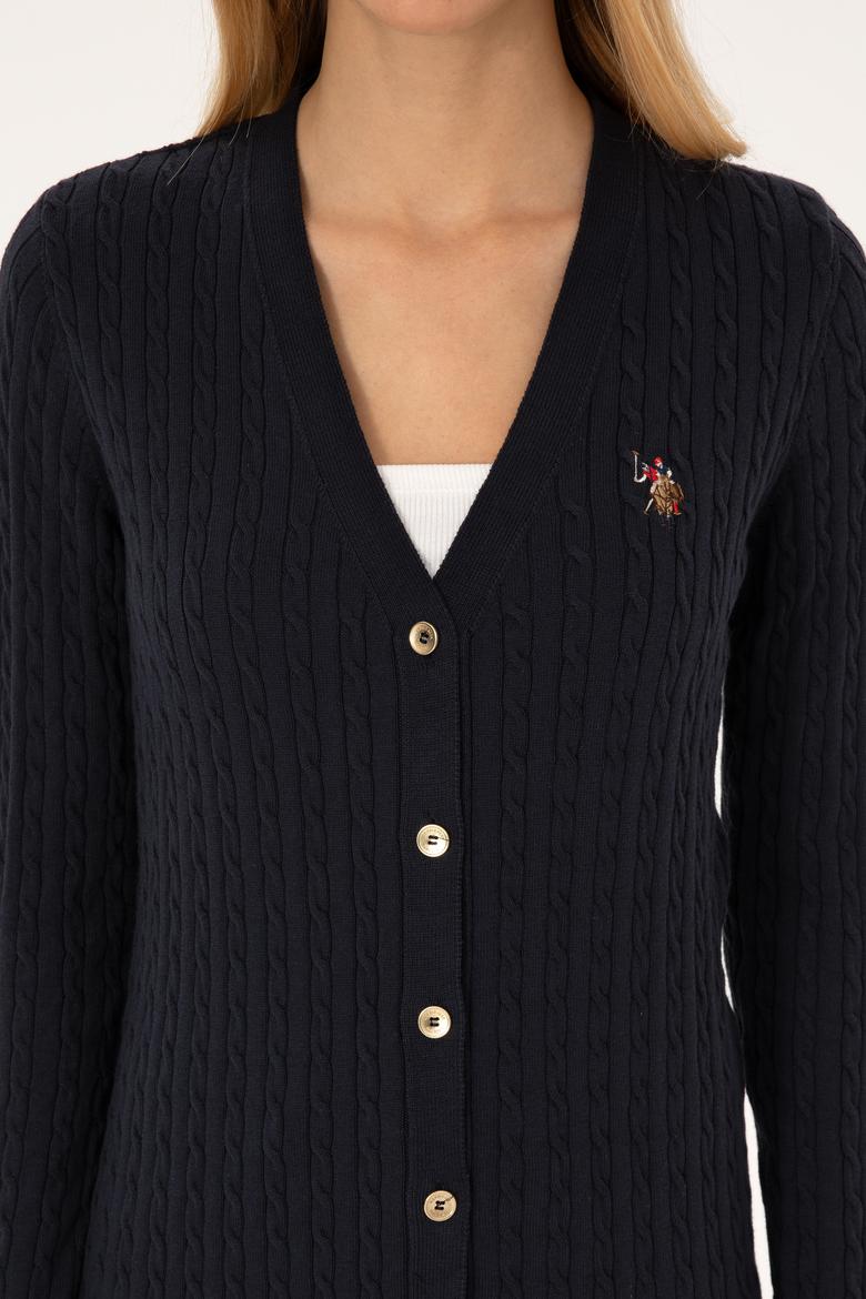 Kadın Lacivert Basic Triko Hırka - 50317683009