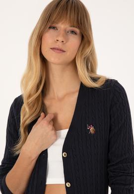 Kadın Lacivert Basic Triko Hırka - 50317683009