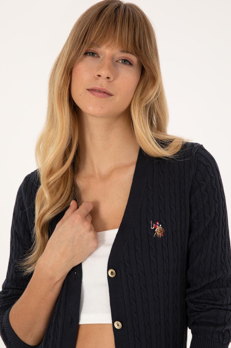 Kadın Lacivert Basic Triko Hırka