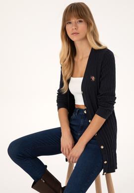 Kadın Lacivert Basic Triko Hırka - 50317683009