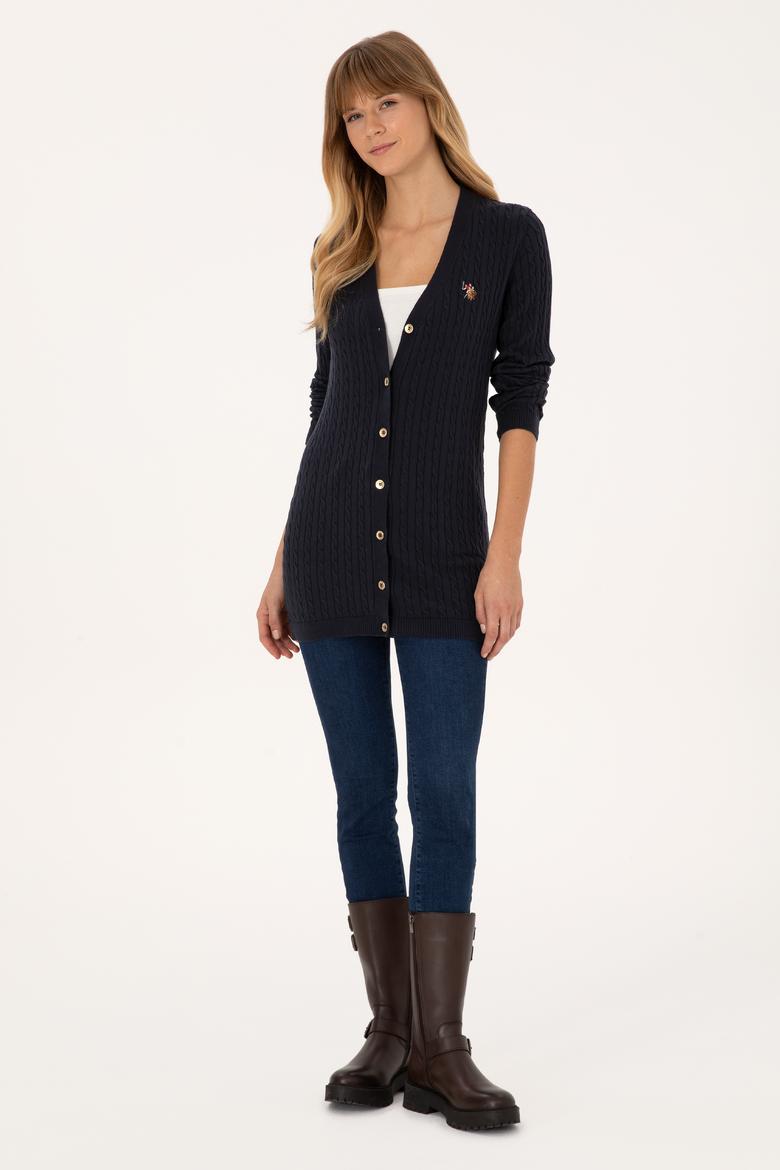 Kadın Lacivert Basic Triko Hırka - 50317683009