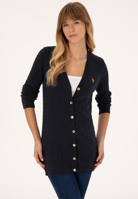 Kadın Lacivert Basic Triko Hırka - 50317683009