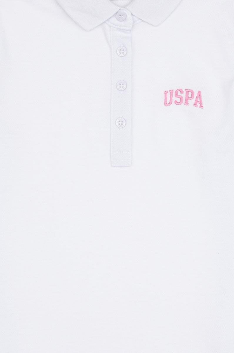 Kız Çocuk Beyaz Polo Yaka Tişört