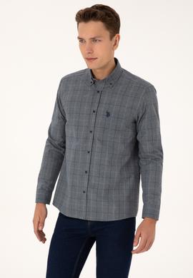 Erkek Açık Lacivert Uzun Kollu Ekoseli Gömlek - 50308555033