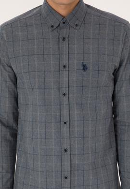 Erkek Açık Lacivert Uzun Kollu Ekoseli Gömlek - 50308555033