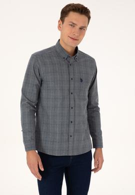 Erkek Açık Lacivert Uzun Kollu Ekoseli Gömlek - 50308555033