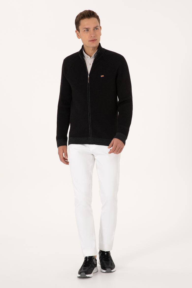 Erkek Siyah Triko Hırka - 50315873015