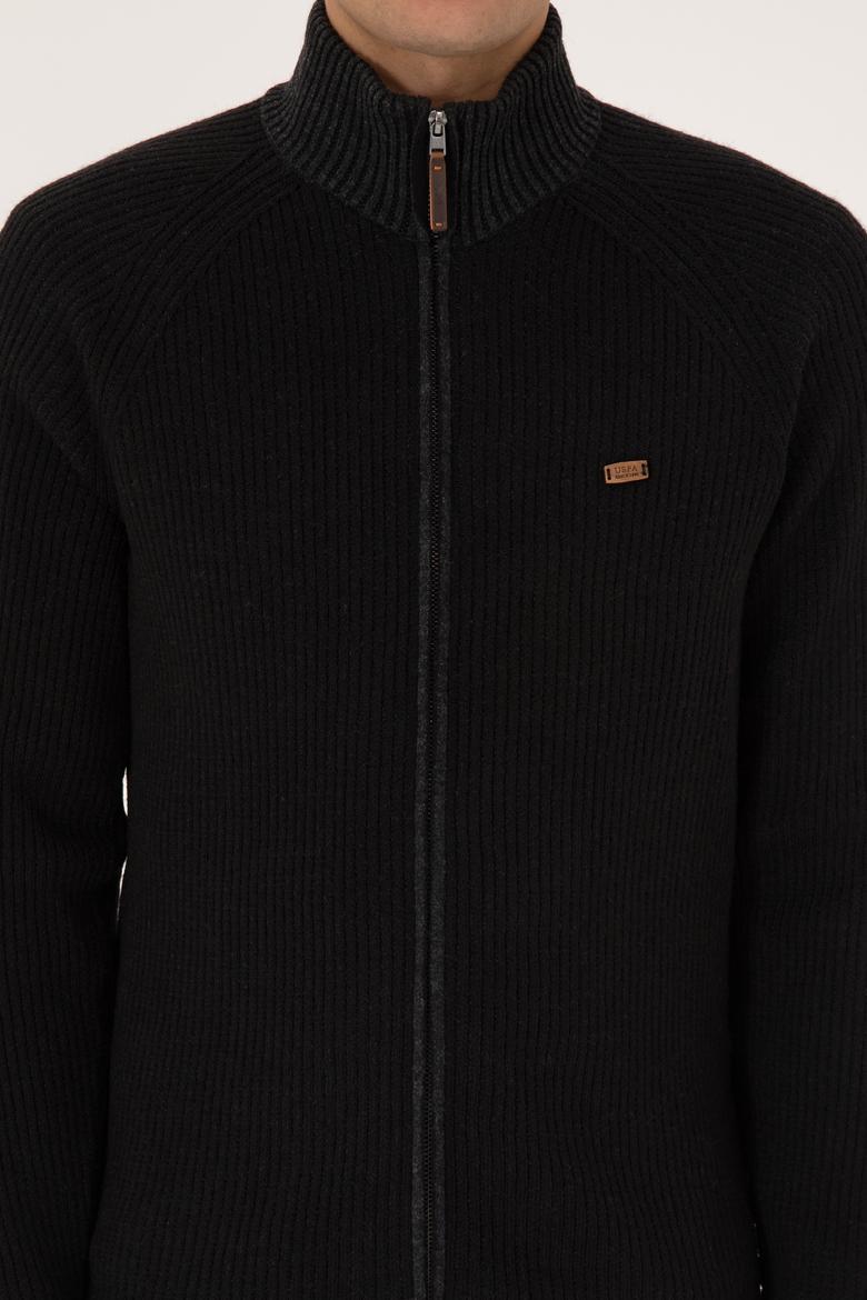 Erkek Siyah Triko Hırka - 50315873015