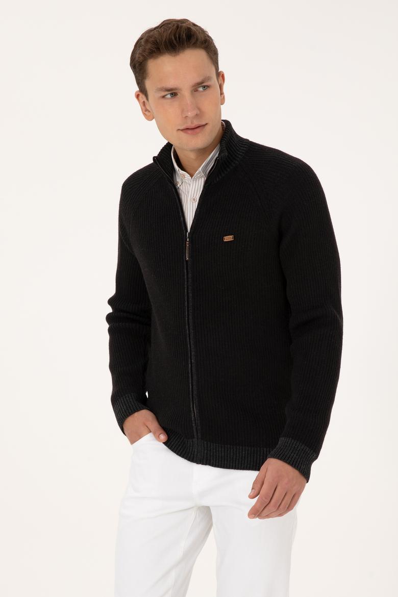 Erkek Siyah Triko Hırka - 50315873015