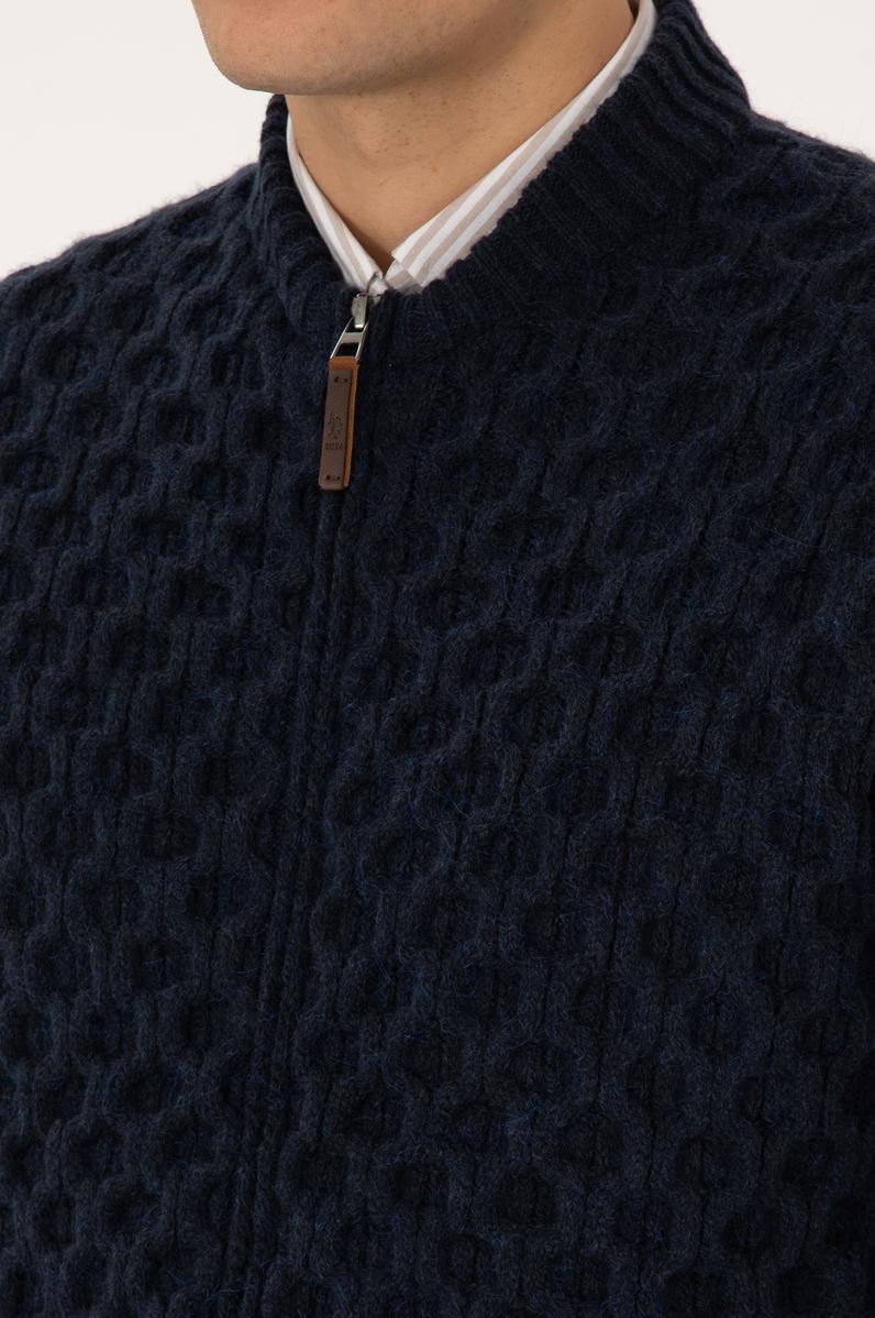 Erkek Lacivert Triko Hırka