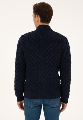 Erkek Lacivert Triko Hırka - 50308216005