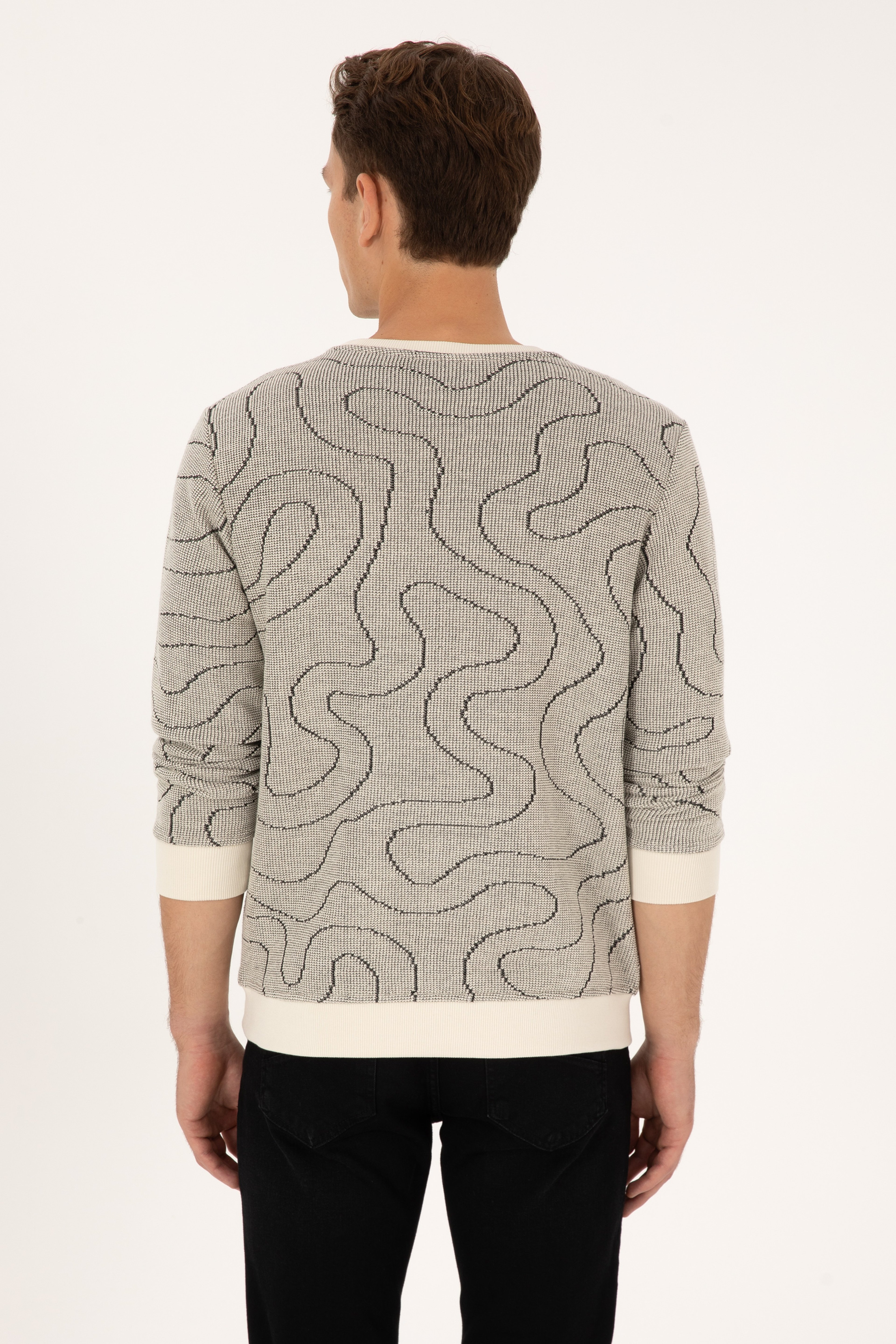 Erkek Regular Fit Bisiklet Yaka Siyah Sweatshirt