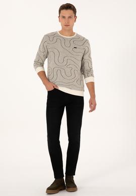 Erkek Regular Fit Bisiklet Yaka Siyah Sweatshirt - 50308910009