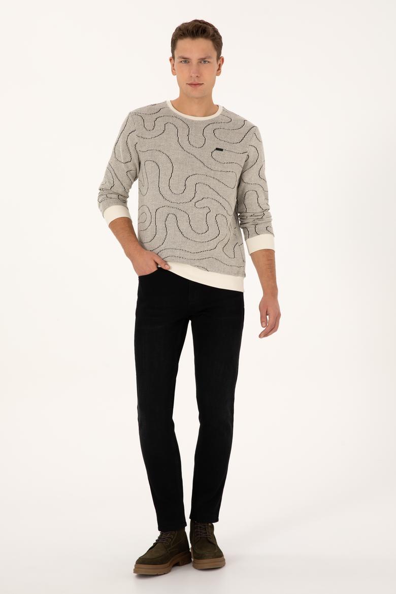 Erkek Regular Fit Bisiklet Yaka Siyah Sweatshirt - 50308910009