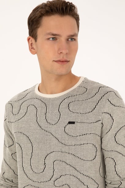 Erkek Regular Fit Bisiklet Yaka Siyah Sweatshirt