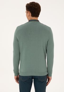 Erkek Slim Fit Bisiklet Yaka Mint Kazak - 50308323008