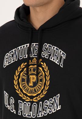 Erkek Regular Fit Kapüşonlu Şardonlu Siyah Sweatshirt - 50308999054