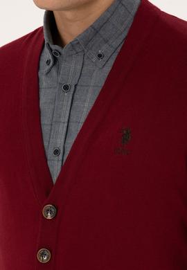 Erkek Bordo Basic Triko Hırka - 50313702035