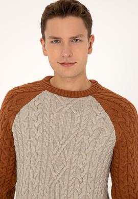 Erkek Regular Fit Bisiklet Yaka Taş Kazak - 50308233014