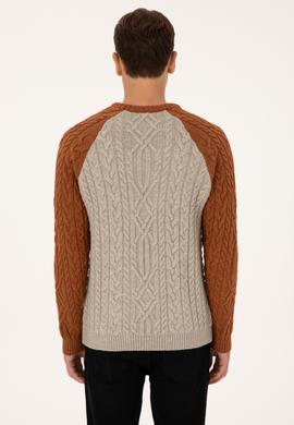 Erkek Regular Fit Bisiklet Yaka Taş Kazak - 50308233014