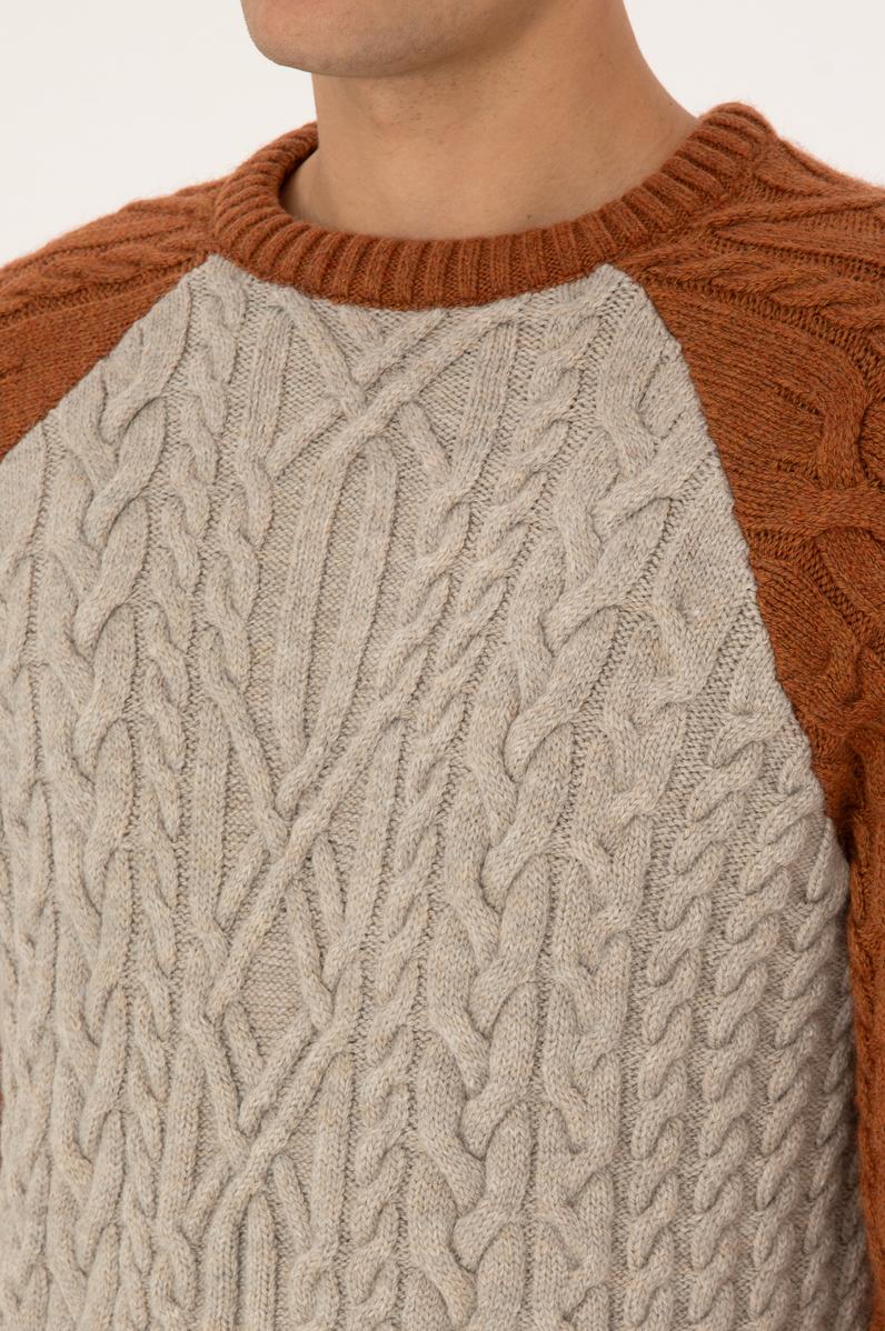 Erkek Regular Fit Bisiklet Yaka Taş Kazak