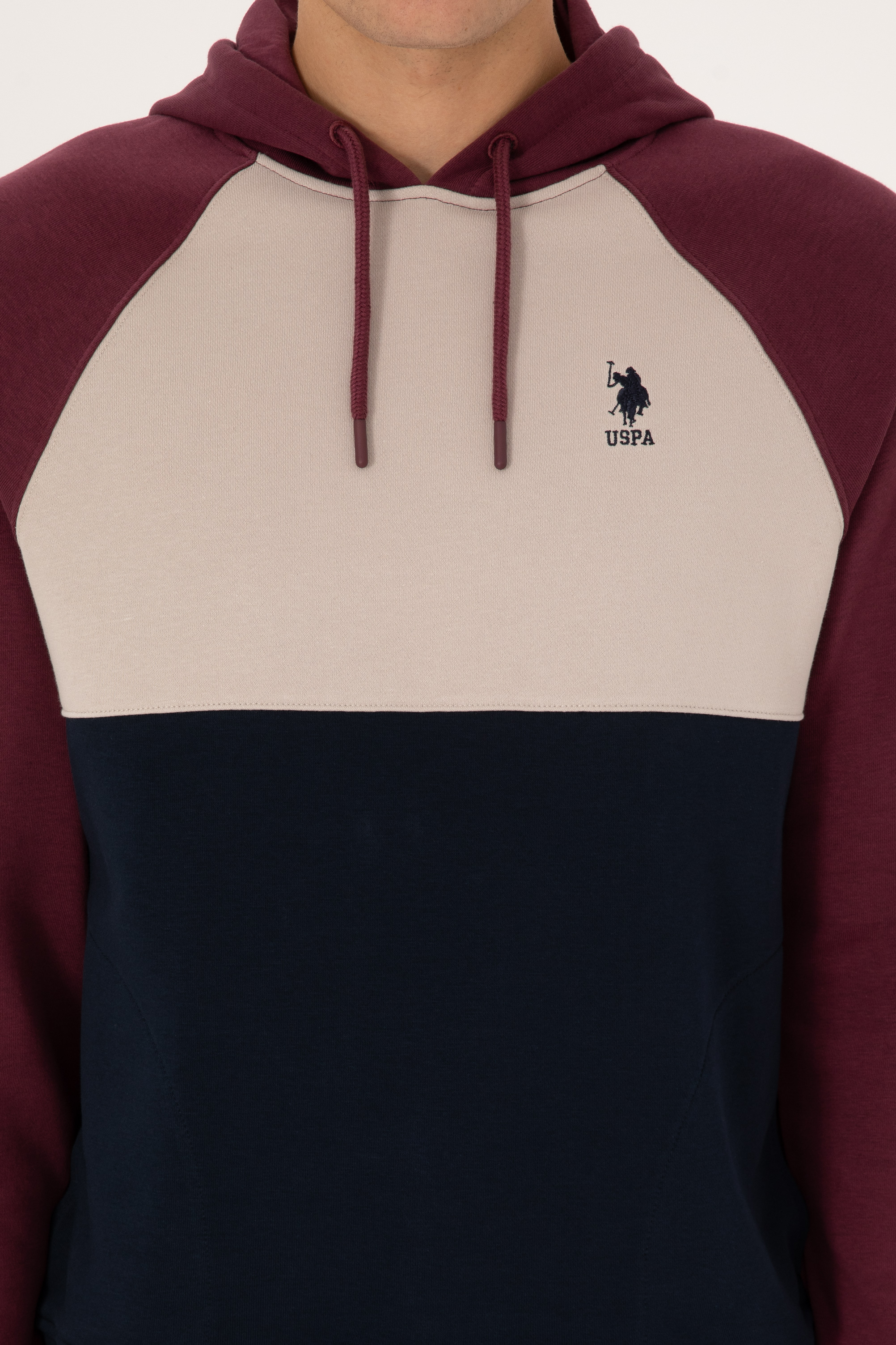 Erkek Regular Fit Kapüşonlu Bordo Sweatshirt