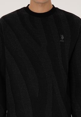 Erkek Comfort Fit Bisiklet Yaka Siyah Sweatshirt - 50308901008