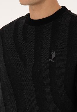 Erkek Comfort Fit Bisiklet Yaka Siyah Sweatshirt - 50308901008