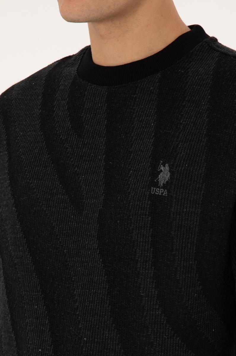 Erkek Comfort Fit Bisiklet Yaka Siyah Sweatshirt