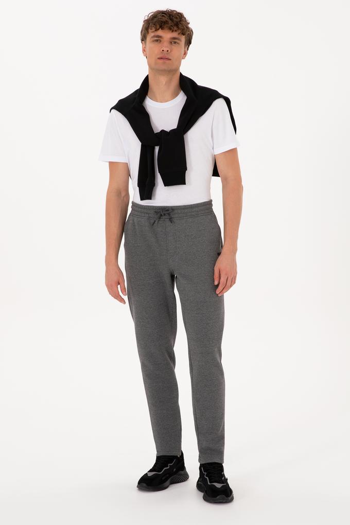 Erkek Antrasit Melanj Şardonlu Eşofman Altı