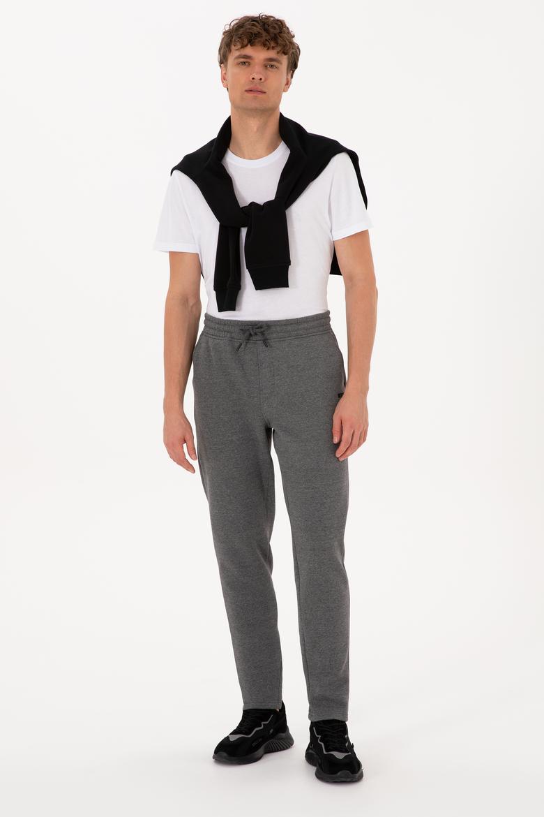 Erkek Antrasit Melanj Şardonlu Eşofman Altı