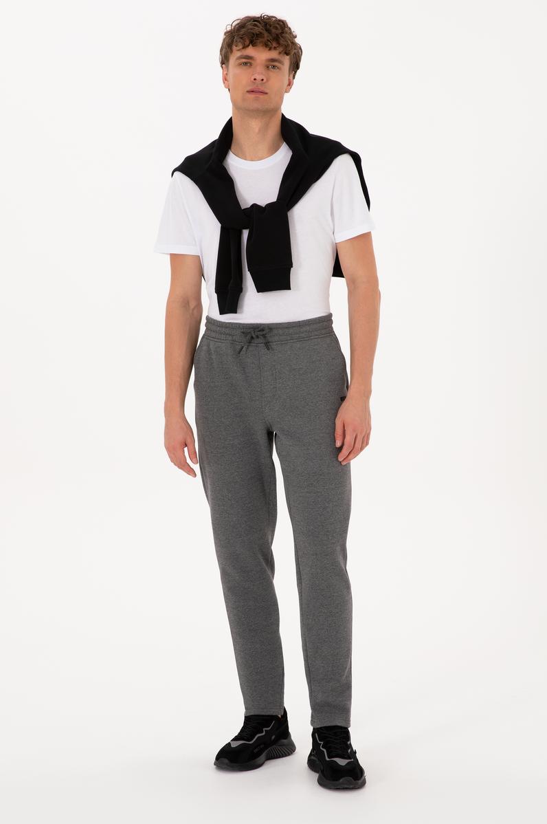 Erkek Antrasit Melanj Şardonlu Eşofman Altı