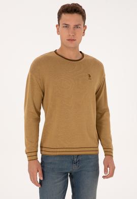 Erkek Comfort Fit Bisiklet Yaka Hardal Kazak - 50315022024