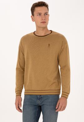 Erkek Comfort Fit Bisiklet Yaka Hardal Kazak - 50315022024